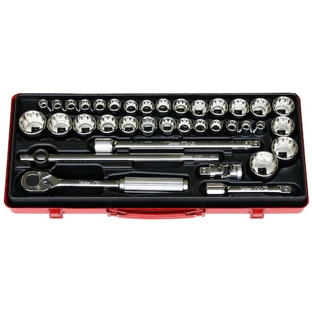 Ko-Ken Socket set 12 Point 38 pieces 1/2 Sq. Drive, 4279AM 4279AM